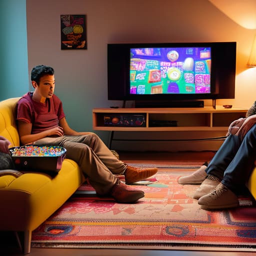Friends enjoying Retro Game Night Chaos.