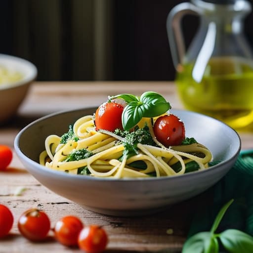 Quick 15-Minute Pesto Pasta Party meal.